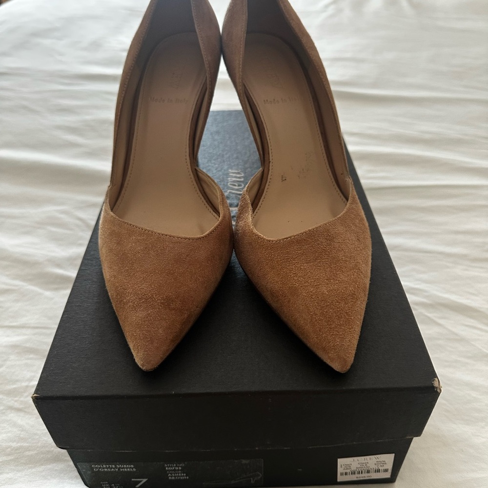 Colette Suede D’Orsay Heels J Crew